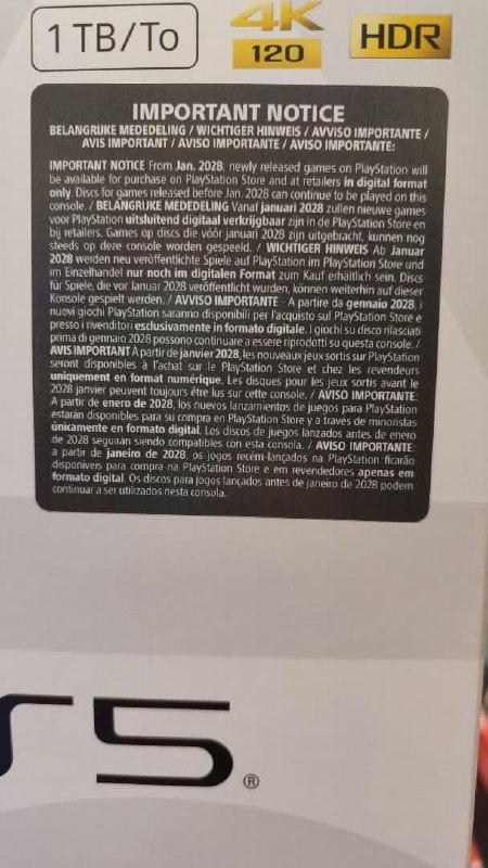 Sony начала клеить на новые PlayStation 5 наклейки, что скоро откажется от дисков. ВАЖНОЕ УВЕДОМЛЕНИЕ: Начиная с…
