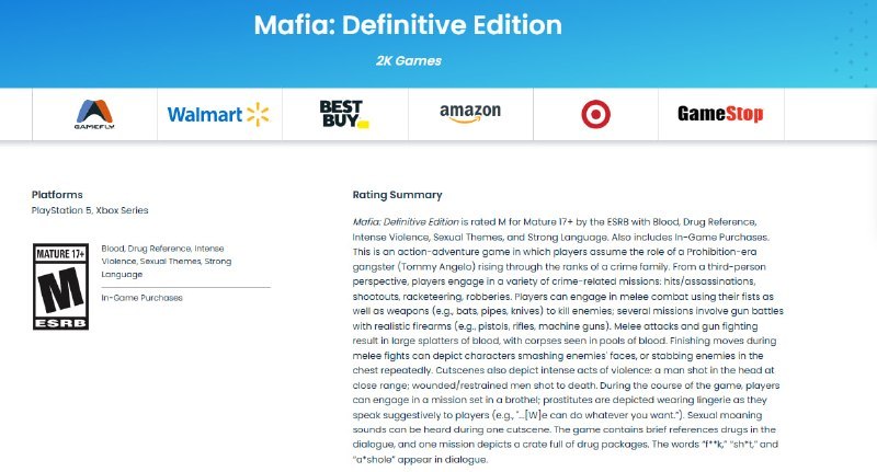 Hangar 13 планирует обновить «Mafia: Definitive Edition»