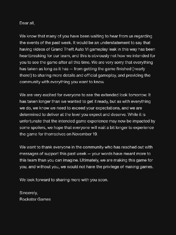Rockstar Games подтвердила подлинность утёкших роликов геймплея GTA VI