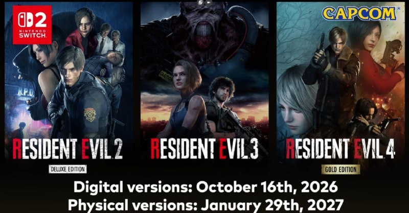 Ремейки Resident Evil 2, 3 и 4 выйдут на Switch 2 16 октября