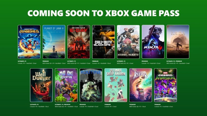 Microsoft раскрыла планы по пополнению Xbox Game Pass до начала октября